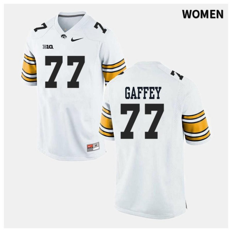 Women's Iowa Hawkeyes NCAA #77 Daniel Gaffey White Authentic Nike Alumni Stitched College Football Jersey UG34C72NK